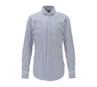 BOSS Herren Jemerson Gestreiftes Slim-Fit Hemd aus Baumwoll-Popeline