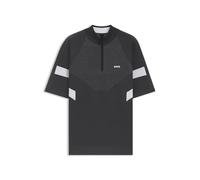 BOSS Herren K Tennis Retro QZ Kurzärmeliger Pullover aus Baumwolle mit Jacquard-Struktur Dunkelgrau XL