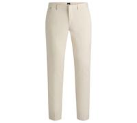 BOSS Herren Kaito1 Slim-Fit Chino aus elastischer Baumwoll-Gabardine Weiß 50