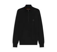 BOSS Pullover Kanobix_S Half-Zip Baumwolle Kaschmir Troyerkragen Schwarz XXL