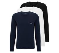BOSS Herren Langarmshirt, 3er Pack - LS ShirtRN 3P Classic, Longsleeve, Rundhals Schwarz/Blau/Weiß / M M Schwarz