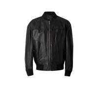 Lederjacke BOSS ORANGE "Jokans", Herren, Gr. 52, schwarz (schwarz001), Obermaterial: 100% Lammleder, unifarben, regular fit hüftlang, Rippbündchen, Jacken, Bomberjacke aus Nappaleder, Regular Fit (265