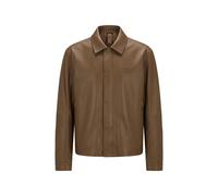 BOSS Porsche x BOSS Lederjacke mit verdecktem magnetischem Druckknopf - Style LH_PS Icons70 ST, 50569177 Braun XL