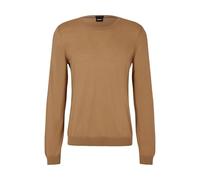 BOSS Herren Leno-P Regular-Fit Pullover aus Merinowolle mit Rundhalsausschnitt Beige XL