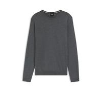 BOSS Herren Leno-P Slim-Fit Pullover aus Schurwolle mit Rundhalsausschnitt Grau L