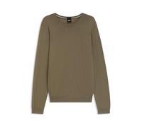 BOSS Slim-Fit Pullover aus Merinowolle mit Rundhalsausschnitt - Style Leno-P, 50468239 Khaki M