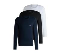 Langarmshirt BOSS "longsleeve-Shirt R-Neck Classic COTTON 3pcs/pack" Gr. XS (46), schwarz-weiß (schwarz, weiß) Herren Shirts (50160513-XS) schwarz, weiß