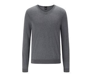 BOSS Herren Melba-P Pullover aus Schurwolle mit V-Ausschnitt