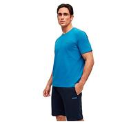 BOSS Herren Mix&Match T-Shirt R Loungewear-T-Shirt aus Stretch-Baumwolle mit kontrastfarbenem Logo Blau M