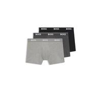 BOSS Boxershorts BoxerBr 3P Power – eng anliegend, Stretch-Baumwolle, mit Logos, Grau XXL