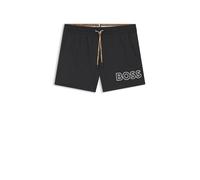 BOSS Schnell trocknende Badeshorts mit Logo-Umriss - Style Mooneye, 50469280 Schwarz M