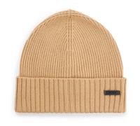 BOSS Herren Mütze, Schurwolle - Fati, Beanie, Rippstrick, One Size, einfarbig Beige