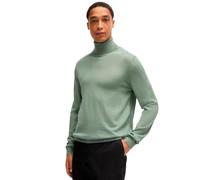 BOSS Herren Musso-P Slim-Fit Rollkragenpullover aus extrafeiner Merinowolle Hellgrün M