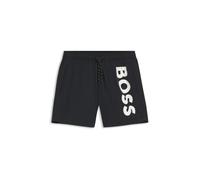 BOSS Herren Badeshorts Octopus – schnell trocknend, kontrastfarbenes Logo – Schwarz S