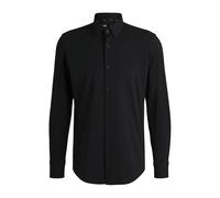 BOSS Slim-Fit Hemd aus Baumwoll-Jersey mit Performance-Stretch - Style P-HANK-s-kent-C1-222, 50474283 Schwarz 43