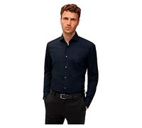 BOSS Herren P-HANK-spread-C1-222 Slim-Fit Popeline-Hemd aus bügelleichtem Baumwoll-Mix Schwarz001 42