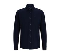 BOSS Herren P-JOE-BD-C1-222 Regular-Fit Jersey-Hemd aus Strukturiertem Baumwoll-Mix Dunkelblau 45