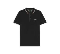 BOSS Poloshirt aus Baumwoll-Mix mit kontrastfarbenen Logos - Style Paddy Pro, 50469102 Schwarz XXL