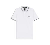 BOSS Poloshirt aus Baumwoll-Mix mit kontrastfarbenen Logos - Style Paddy Pro, 50469102 Weiß XXXL
