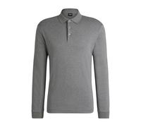 BOSS Longsleeve-Poloshirt aus Interlock-Baumwolle mit Logo - Style Pado 30, 50468392 Grau M