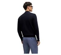 BOSS Herren Palano-L Strick-Cardigan aus Baumwolle mit Reißverschluss und Logo-Stickerei Dunkelblau M