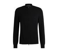 BOSS Herren Palano-L Strick-Cardigan aus Baumwolle mit Reißverschluss und Logo-Stickerei Schwarz001 M