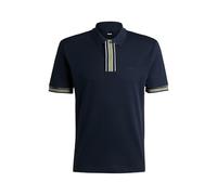 BOSS Herren Parlay 185 Poloshirt aus Interlock-Baumwolle mit Kontrast-Details Dunkelblau L