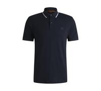 Poloshirt BOSS ORANGE "Passertip", Herren, Gr. XXL, blau (404_schwarz_blau), Piqué, Obermaterial: 95% Baumwolle, 5% Elasthan, unifarben, slim fit hüftbedeckend, V-Ausschnitt, eingesetzt Bündchen, Shir