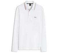 BOSS Longsleeve-Poloshirt aus Baumwoll-Piqué - Style Plisy, 50536609 Weiß M