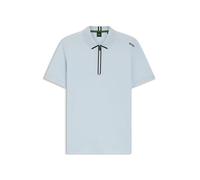 BOSS Poloshirt mit Troyerkragen und Waffel-Jacquard - Style PL_Terrace Zip, 50559328 Hellblau S