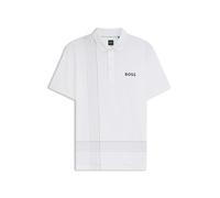 BOSS Schnell trocknendes Active Poloshirt mit Karo-Artwork - Style Polo Check TOC, 50545692 Weiß XXL