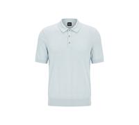 BOSS Regular-Fit Strick-Poloshirt aus strukturiertem Gewebe - Style H-Lurazio, 50565506 Hellblau M