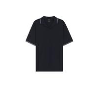 BOSS Poloshirt aus Baumwolle-Leinen mit Johnny-Kragen - Style H-Pye 235, 50559173 Dunkelblau XL