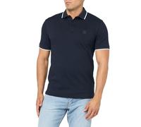 BOSS Herren Poloshirt mit Quadratischem Logo, Schmale Passform, Baumwolle Polohemd, Space Blue, S