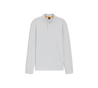 BOSS Herren Poloshirt PETEMPESTOLONG Regular Fit Langarm, grau, Gr. XXXL