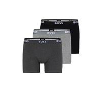 BOSS Herren Power Boxershorts mit Bold Logo, 3er-Pack Retroshorts, Grau/Anthrazit/Schwarz, X-Large