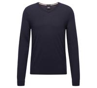 BOSS Slim Fit Pullover dunkelblau, Einfarbig