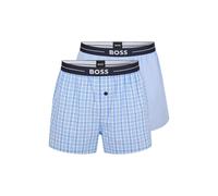 BOSS Zweier-Pack Pyjama-Shorts aus Baumwolle mit Logo am Bund - Style NOS Boxer EW 2P, 50480056 Hellblau XXL