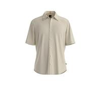 BOSS Orange Kurzarmhemd Herren Regular Fit Kurzarm Leinen beige, M
