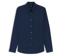 BOSS Orange Hemd Herren Regular Fit Langarm Baumwolle blau, L