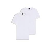 BOSS Zweier-Pack T-Shirts aus Stretch-Baumwolle mit Logo - Style TShirtRN 2P Modern, 50475276 Weiß S