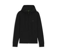 BOSS Herren Saggy Kapuzenjacke aus Stretch-Baumwolle mit Reißverschluss und Logo-Print
