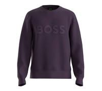 BOSS Herren Salbo Sweatshirt aus Stretch-Baumwolle mit Logo im Sandwich-Stil