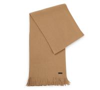BOSS Herren Schal, Schurwolle - Albas, Strickschal, Fransen, 170x25cm, One Size One size Beige