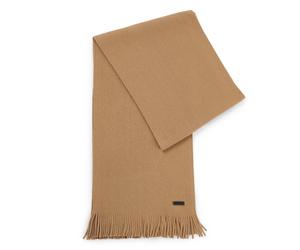 BOSS Herren Schal, Schurwolle - Albas, Strickschal, Fransen, 170x25cm, One Size One size Beige