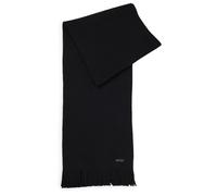 BOSS Herren Schal, Schurwolle - Albas, Strickschal, Fransen, 170x25cm, One Size Schwarz