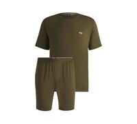 BOSS Herren Schlafanzug BAMBOO SHORT SET, oliv, Gr. XXL