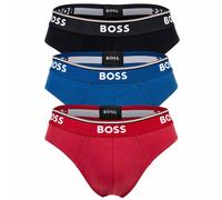 BOSS Herren Slips, 3er Pack - Briefs 3P Power, Cotton Stretch, Logo, einfarbig Rot/Blau/Schwarz M