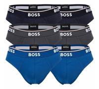BOSS Herren Slips, 6er Pack - Briefs 3P Power, Cotton Stretch, Logo, einfarbig Blau / M M Blau