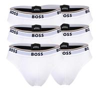 BOSS Herren Slips, 6er Pack - Briefs 3P Power, Cotton Stretch, Logo, einfarbig M Weiß